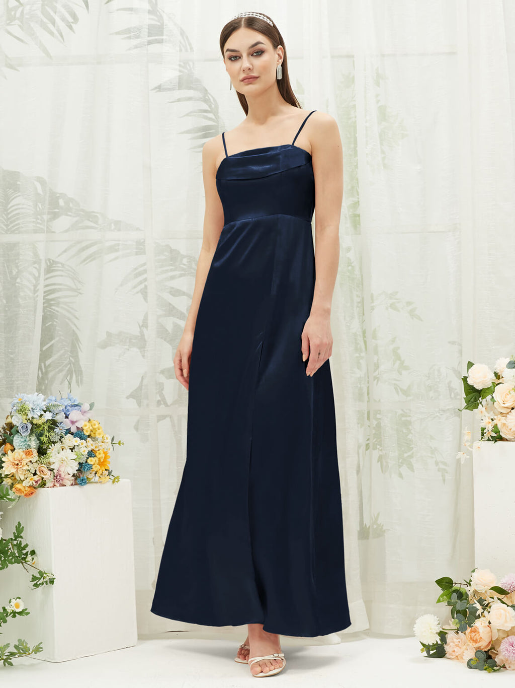 NZ Bridal Satin bridesmaid dresses BG30212 Mina Dark Navy a