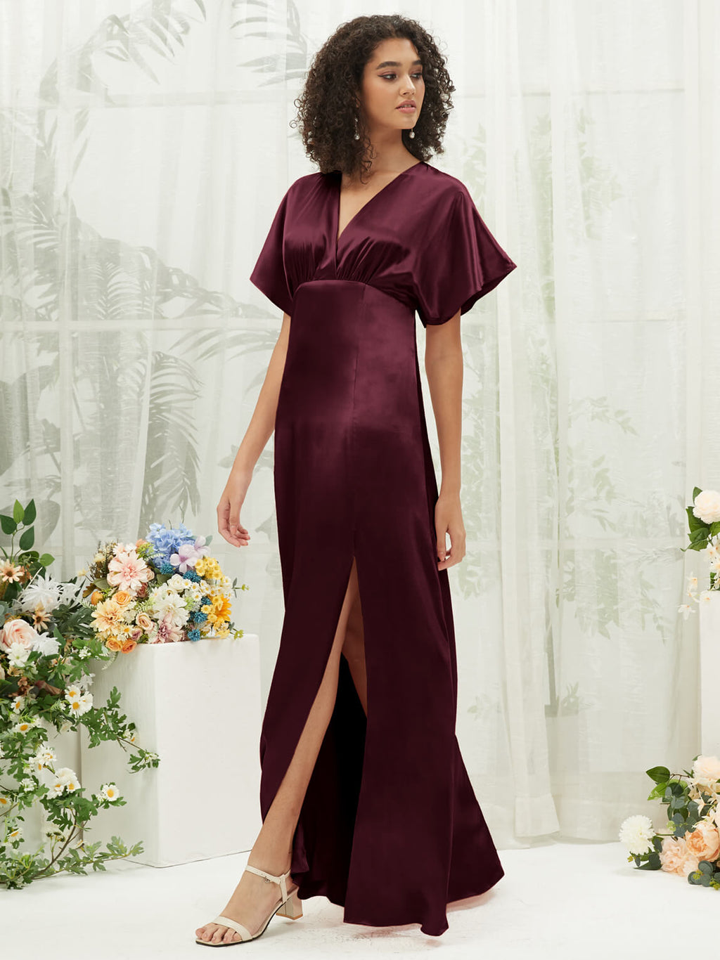 NZ Bridal Satin bridesmaid dresses BG30301 Jesse Cabernet a