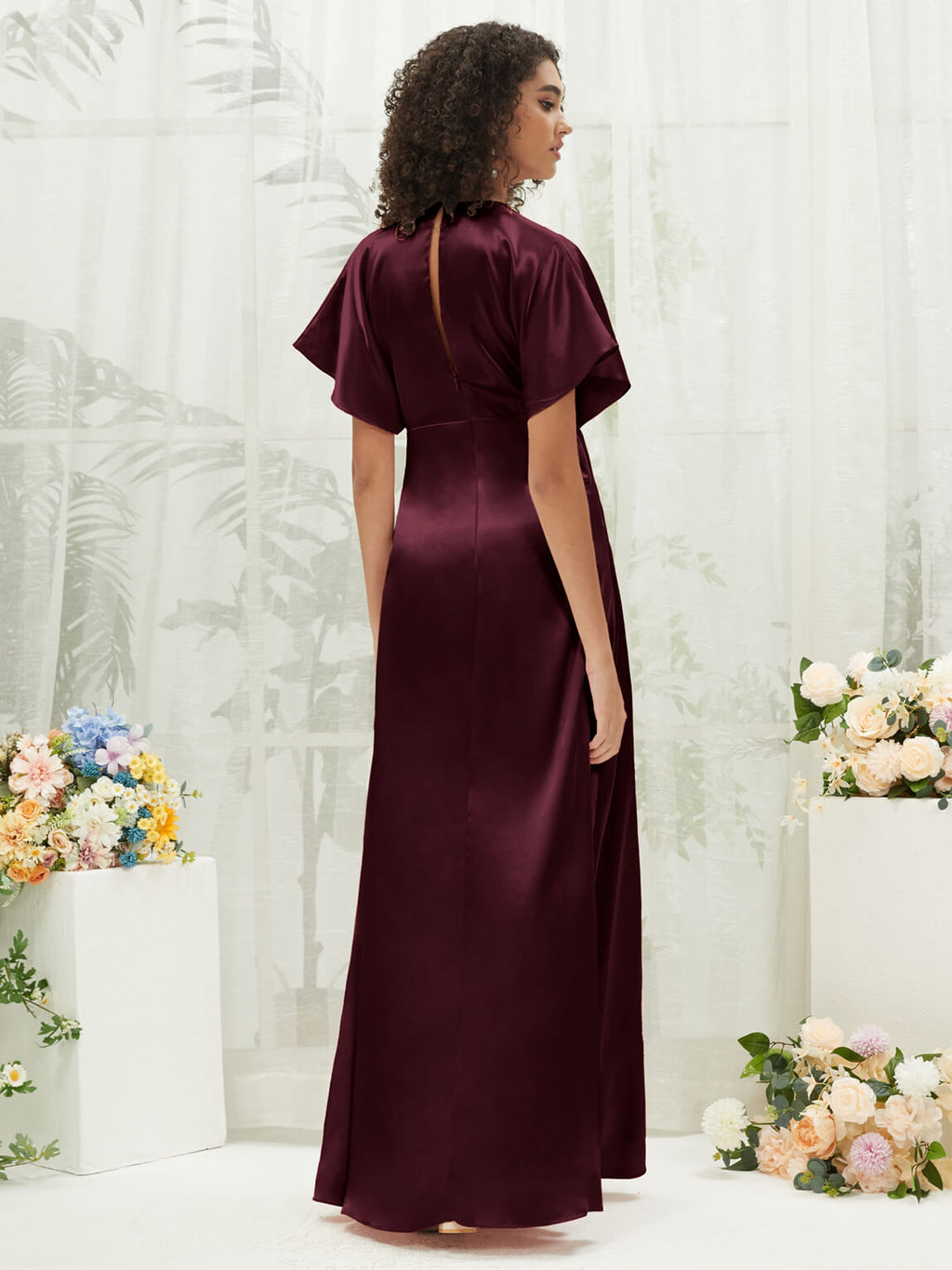 NZ Bridal Satin bridesmaid dresses BG30301 Jesse Cabernet a