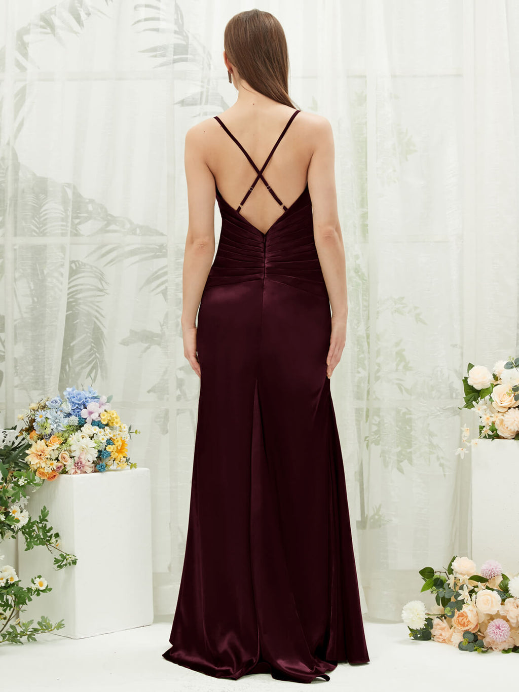 NZ Bridal Satin bridesmaid dresses CA221470 Rory Cabernet a