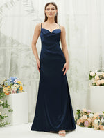 NZ Bridal Satin bridesmaid dresses CA221470 Rory Dark Navy a