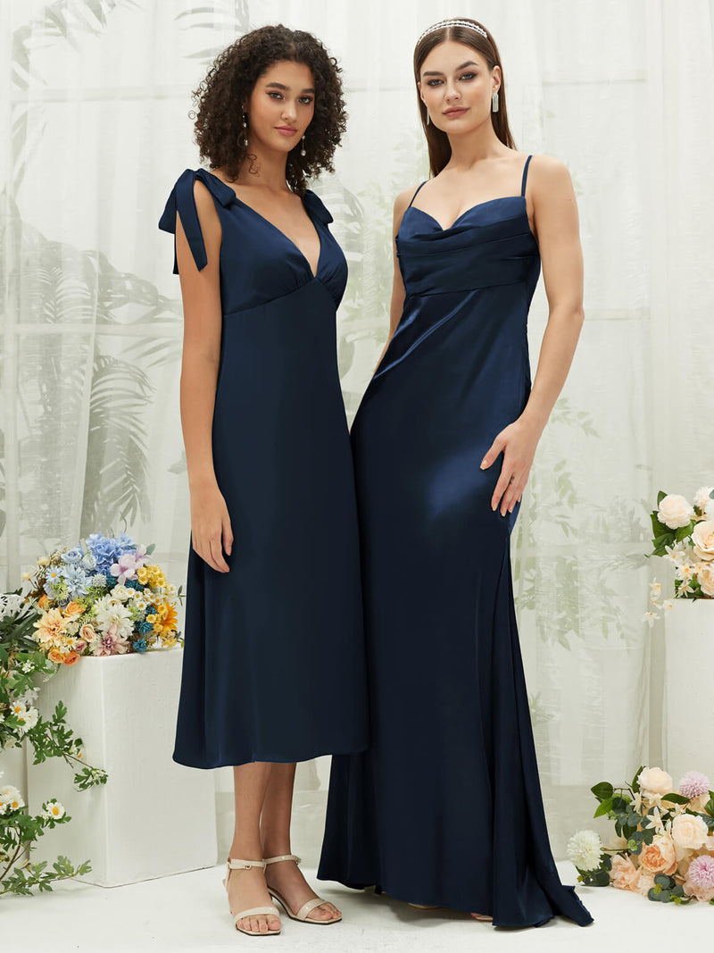 NZ Bridal Satin bridesmaid dresses CA221470 Rory Dark Navy g1