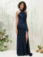 NZ Bridal Satin bridesmaid dresses R30517 Athena Dark Navy c