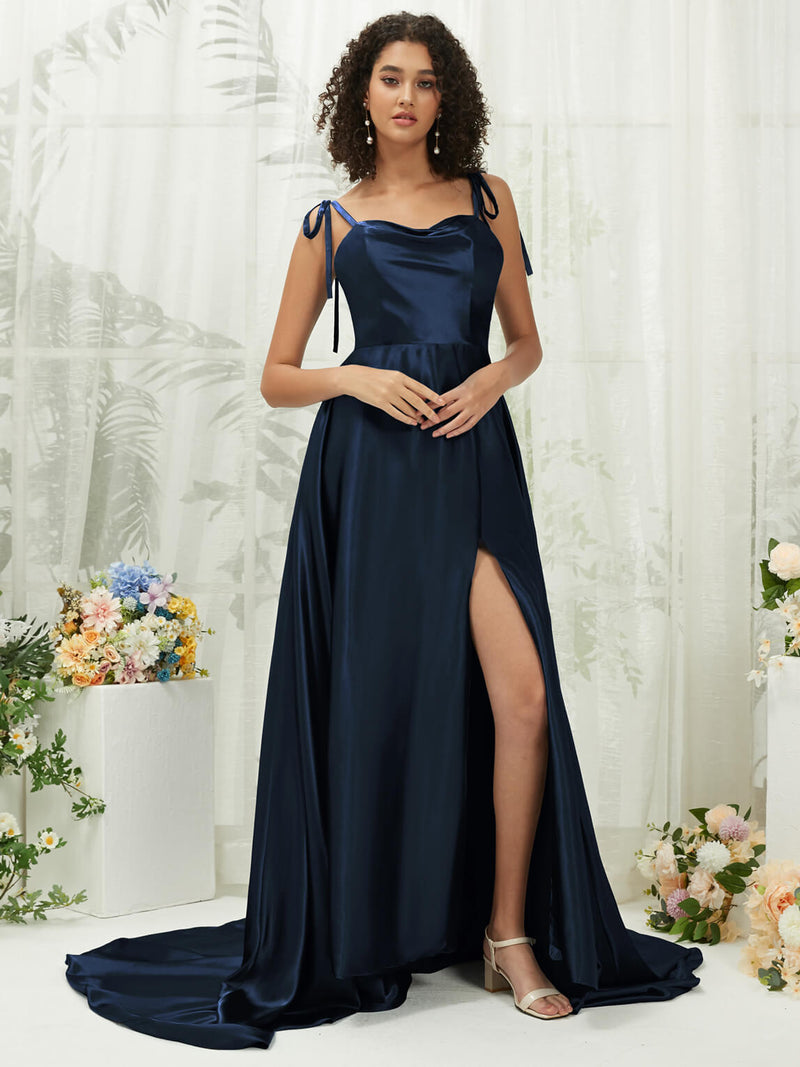 NZ Bridal Satin bridesmaid dresses XC30113 Juliet Dark Navy c