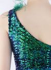 NZ Bridal Sequin Emerald Green One Shoulder Maxi Prom Dress 31359 Ruby detail1