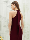 NZ Bridal Sheath Satin bridesmaid dresses EB30520 Emerson Burgundy detail1