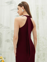 NZ Bridal Sheath Satin bridesmaid dresses EB30520 Emerson Burgundy detail1