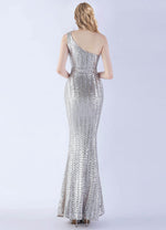 NZ Bridal Silver Feather Mermaid Maxi Sequin Prom Dress 31359 Ruby b