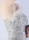 NZ Bridal Silver Feather Mermaid Maxi Sequin Prom Dress 31359 Ruby detail3