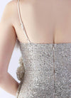 NZ Bridal Silver Feather Slit Mermaid Maxi Sequin Prom Dress 31365 Sadie detail3