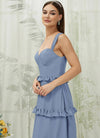 NZ Bridal Slate Blue Straps Sweetheart Chiffon Bridesmaid Dress R3701 Sloane d