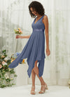 NZ Bridal Stormy Chiffon Pleated Flowy bridesmaid dresses 00207ep Evie b