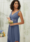 NZ Bridal Stormy Chiffon Pleated Flowy bridesmaid dresses 00207ep Evie d