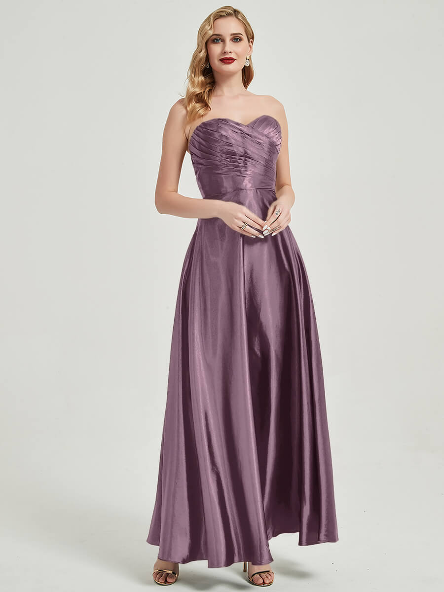 NZ Bridal Sweetheart Neck Wisteria Satin bridesmaid dresses 587XC Lillie a