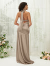 NZ Bridal Taupe Sweep Train Satin bridesmaid dresses R30517 Athena b