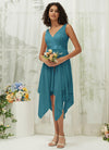 NZ Bridal Teal Chiffon Lace Flowy Sleeveless bridesmaid dresses 00207ep Evie a