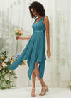 NZ Bridal Teal Chiffon Lace Flowy Sleeveless bridesmaid dresses 00207ep Evie b