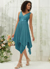 NZ Bridal Teal Chiffon Lace Flowy Sleeveless bridesmaid dresses 00207ep Evie c