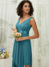 NZ Bridal Teal Chiffon Lace Flowy Sleeveless bridesmaid dresses 00207ep Evie d
