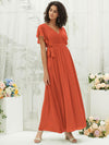 NZ Bridal Terracotta Chiffon Maxi Short Sleeve bridesmaid dresses 0164aEE Mila c