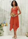 NZ Bridal Terracotta Pleated Chiffon bridesmaid dresses 00207ep Evie a