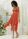 NZ Bridal Terracotta Pleated Chiffon bridesmaid dresses 00207ep Evie b