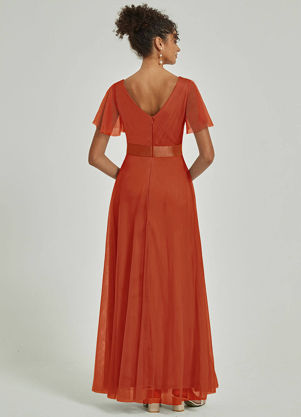 terracotta orange bridesmaid dresses Obsessed with these terracotta, stain bridesmaid dresses