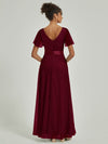 NZ Bridal Tulle Burgundy V Backless bridesmaid dresses 07962ep Lucy b