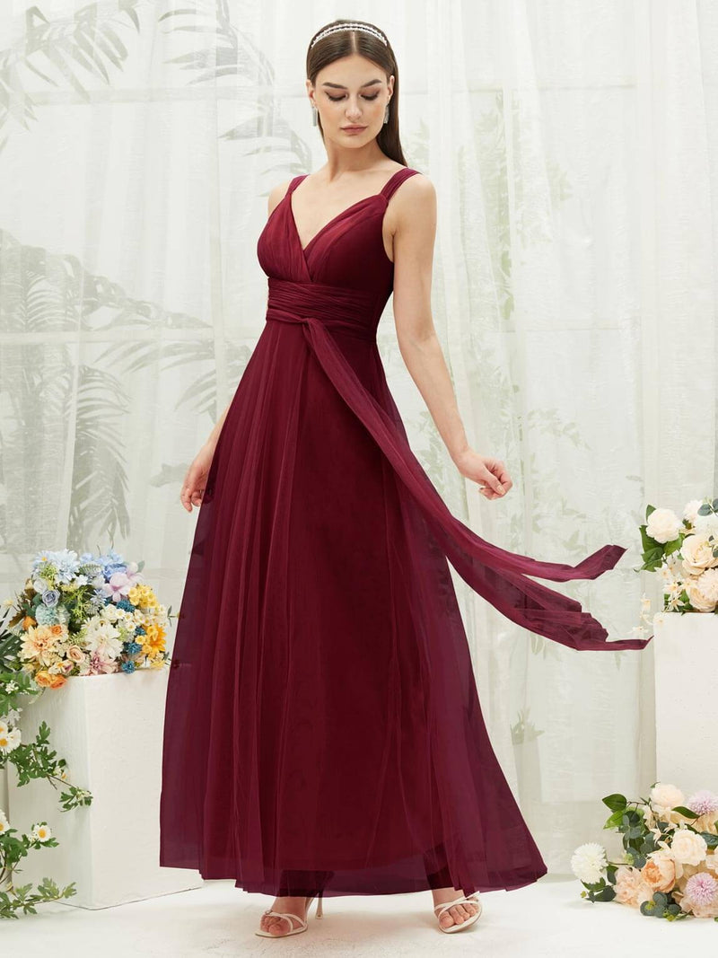 NZ Bridal Tulle Burgundy bridesmaid dresses 07303ep Yedda c