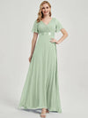 NZ Bridal V Neck Empire Sage Green Chiffon Maxi bridesmaid dresses 09890ep Mei a