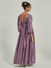 NZ Bridal V Neck Wisteria Satin Maxi bridesmaid dresses AM31004 Josie b