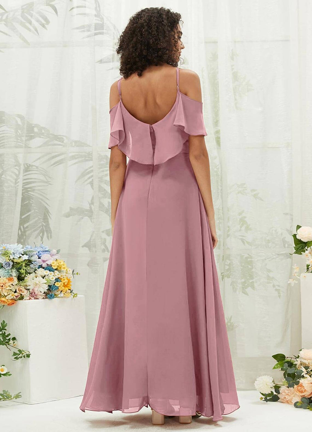 NZ Bridal Vintage Chiffon A Line Maxi Bridesmaid Dress with Pocket AM31003 Fiena a