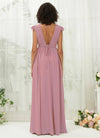 NZ Bridal Vintage Chiffon Floor Length Bridesmaid Dress With Slit R0410 Collins b