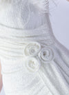 NZ Bridal White Feather Sleeveless Maxi Sequin Prom Dress 31365 Sadie detail1