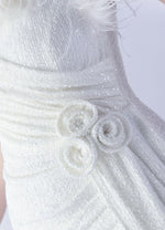 NZ Bridal White Feather Sleeveless Maxi Sequin Prom Dress 31365 Sadie detail1
