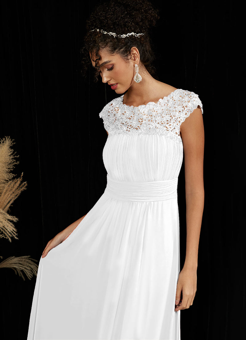 NZ Bridal White Maxi Chiffon Pleated bridesmaid dresses 09996ep Ryan c