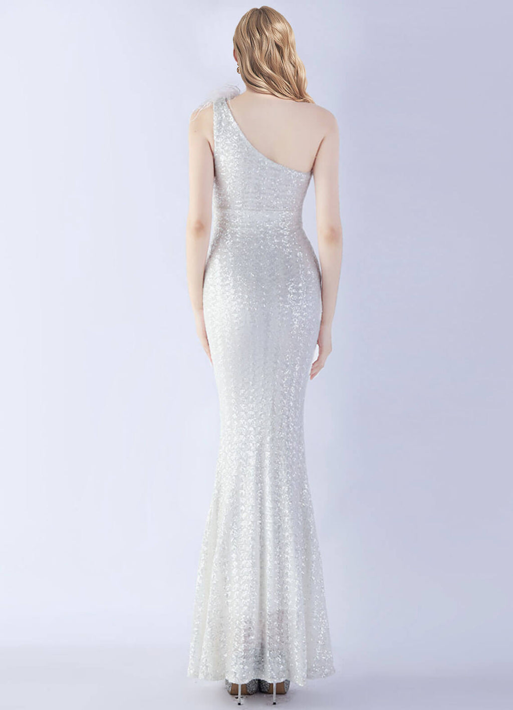 NZ Bridal White Mermaid Maxi Sequin Prom Dress 31359 Ruby a