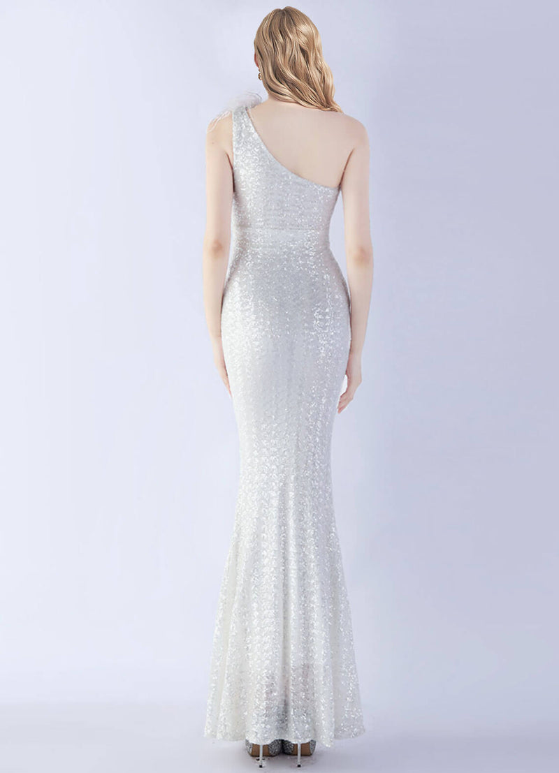 NZ Bridal White Mermaid Maxi Sequin Prom Dress 31359 Ruby b