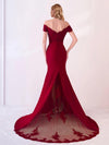 NZ Bridal Wine Red Crepe Lace Bead Off Shoulder Prom Dress NZB001 Bonnie b