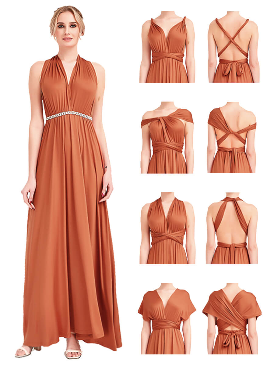 [Final Sale]Burnt Orange Infinity Bridesmaid Dress - Lucia from NZ Bridal
