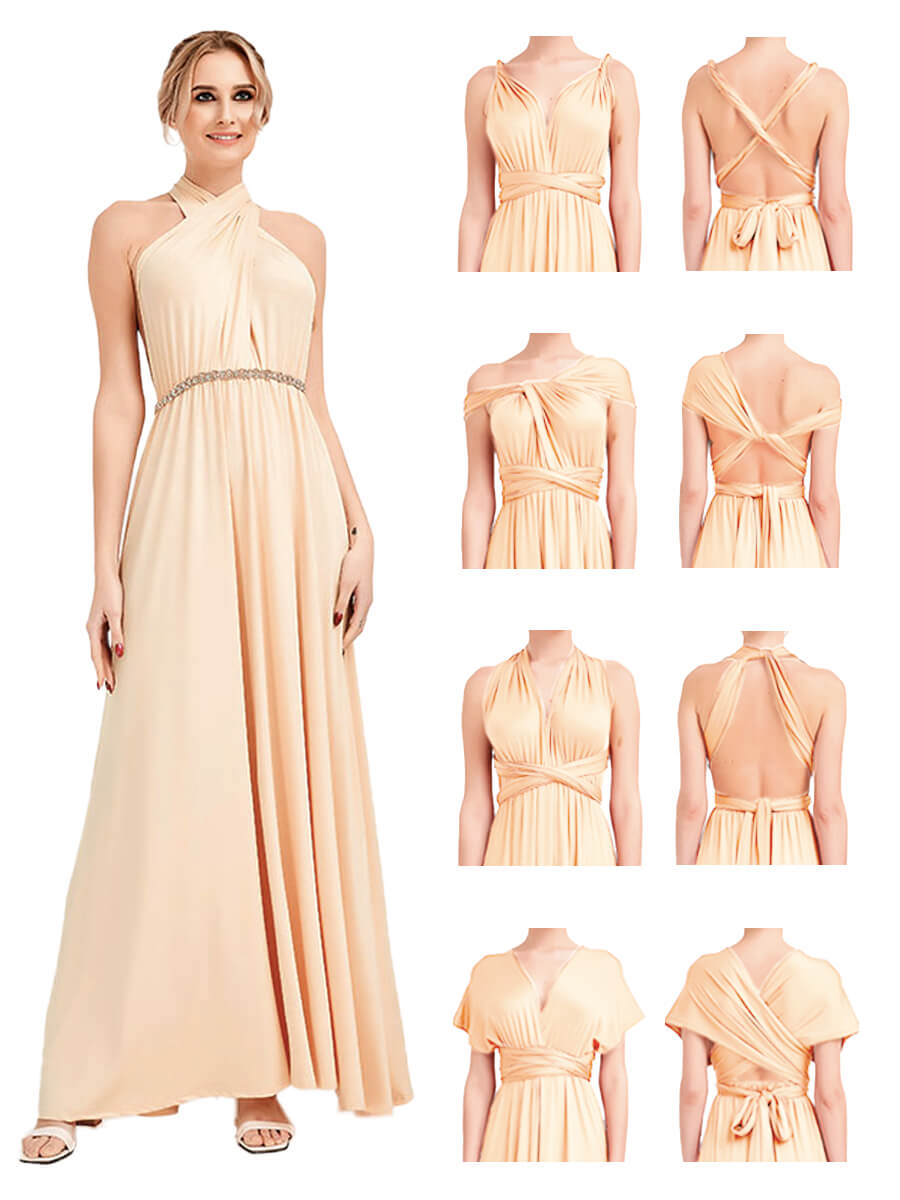 [Final Sale]Champagne Gold Infinity Bridesmaid Dress - Lucia from NZ Bridal
