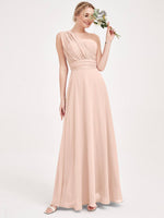 Pearl Pink CONVERTIBLE Chiffon Bridesmaid Dress-CHRIS