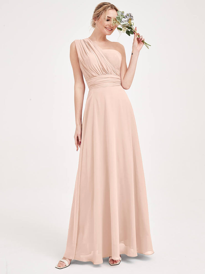 Pearl Pink CONVERTIBLE Chiffon Bridesmaid Dress-CHRIS