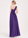 Royal Purple Multi Ways Wrap Convertible Bridesmaid Dress Strapless Chiffon A-line Gown For Bridesmaid Party - CHRIS