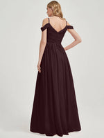 Cabernet Pleated Bridesmaid Dress Ellen