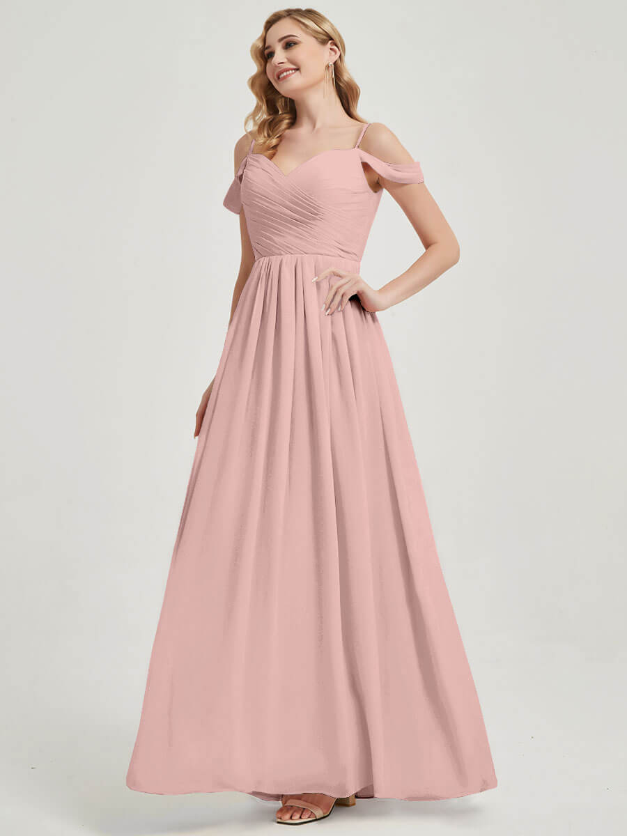 Dusty Pink Pleated Pleated Bridesmaid Dress Ellen