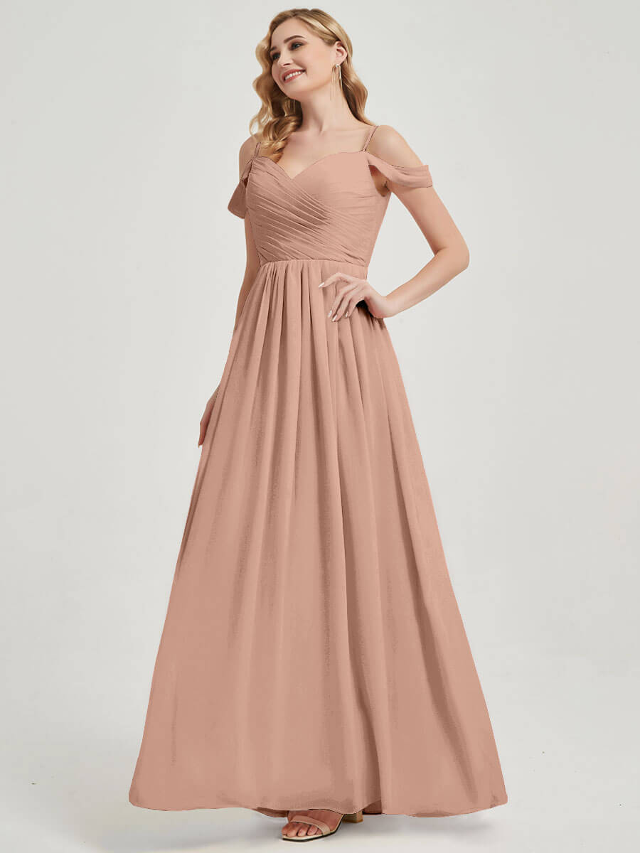 English Rose Pleated Pleated Bridesmaid Dress Ellen