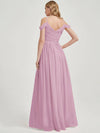 V-neckline with chiffon fabric Pleated Bridesmaid Dress- Ellen