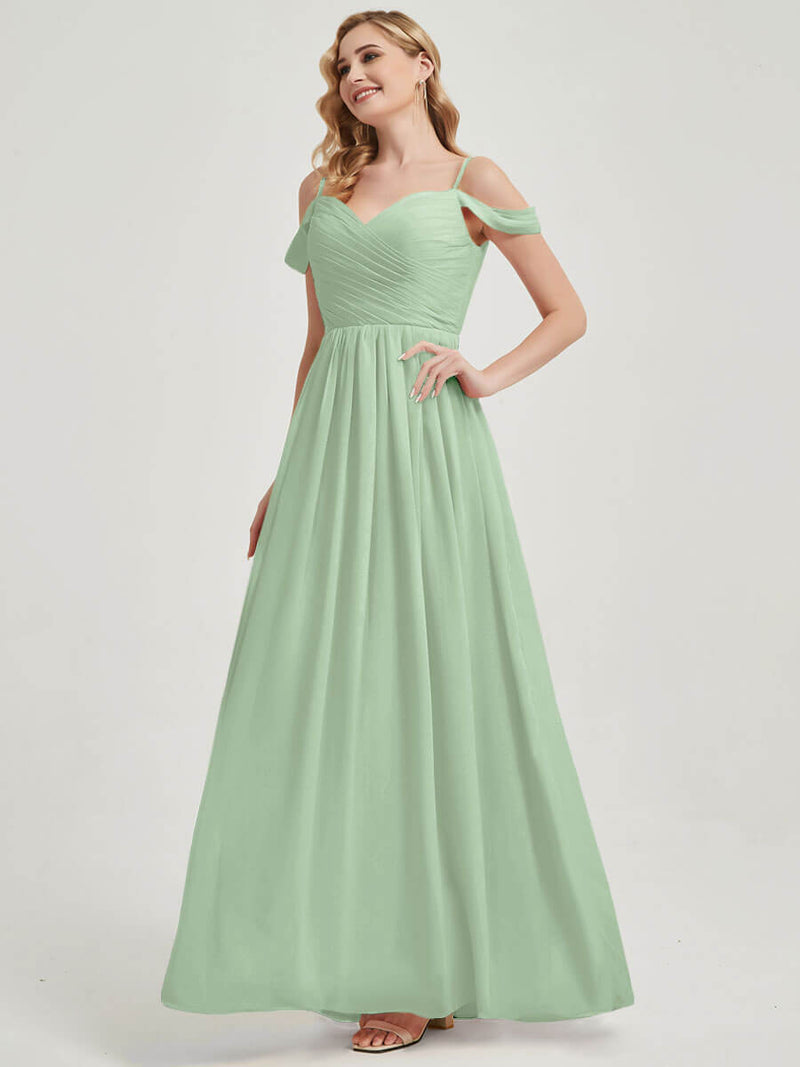 Sage Green Pleated Bridesmaid Dress Ellen