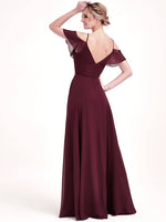 Long chiffon A-line CONVERTIBLE with hidden side pocket Bridesmaid Dress